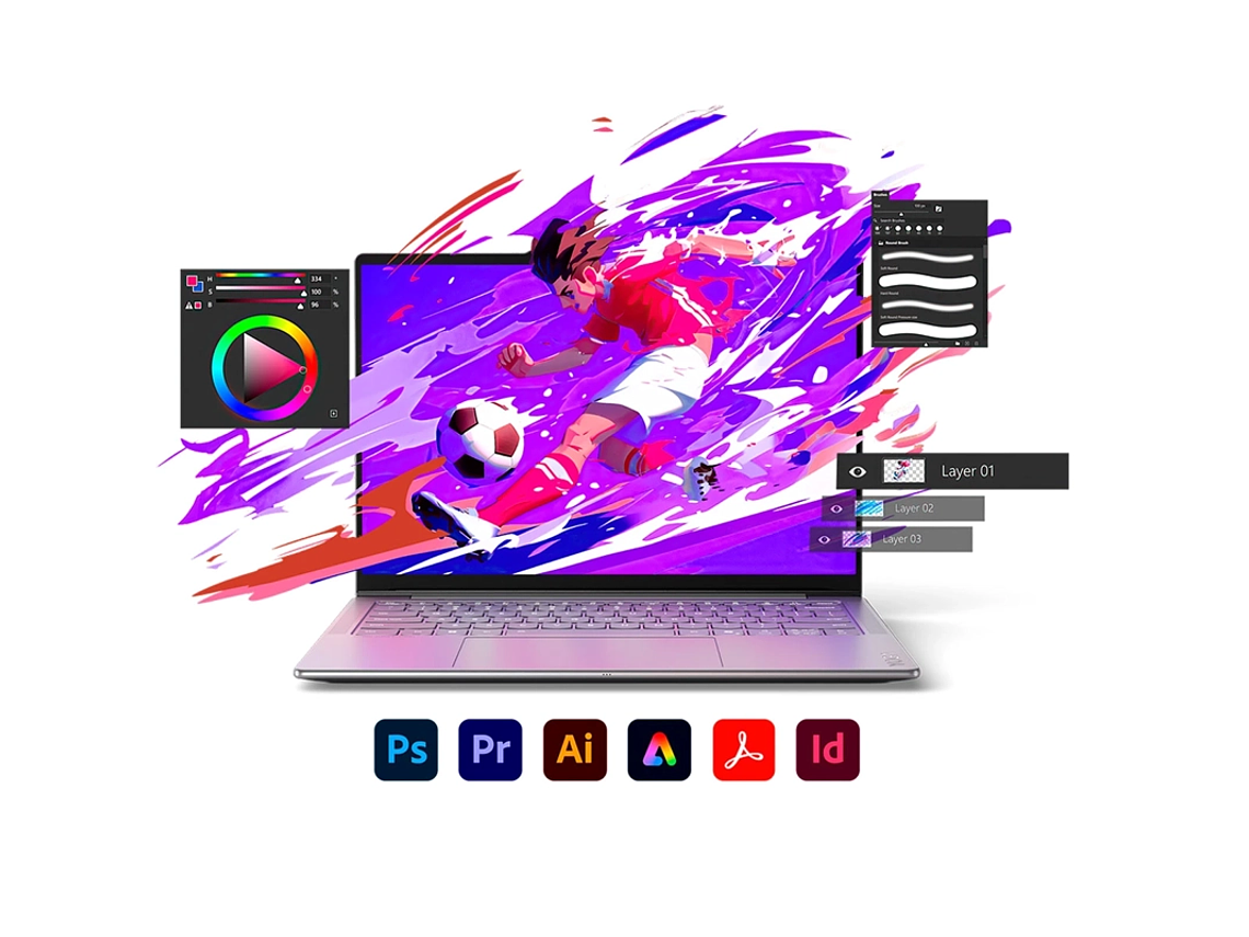 NOTEBOOK LENOVO YOGA SLIM 7 AURA EDITION INTEL CORE ULTRA 7 32GB RAM 1TB SSD TOUCH 14” 6