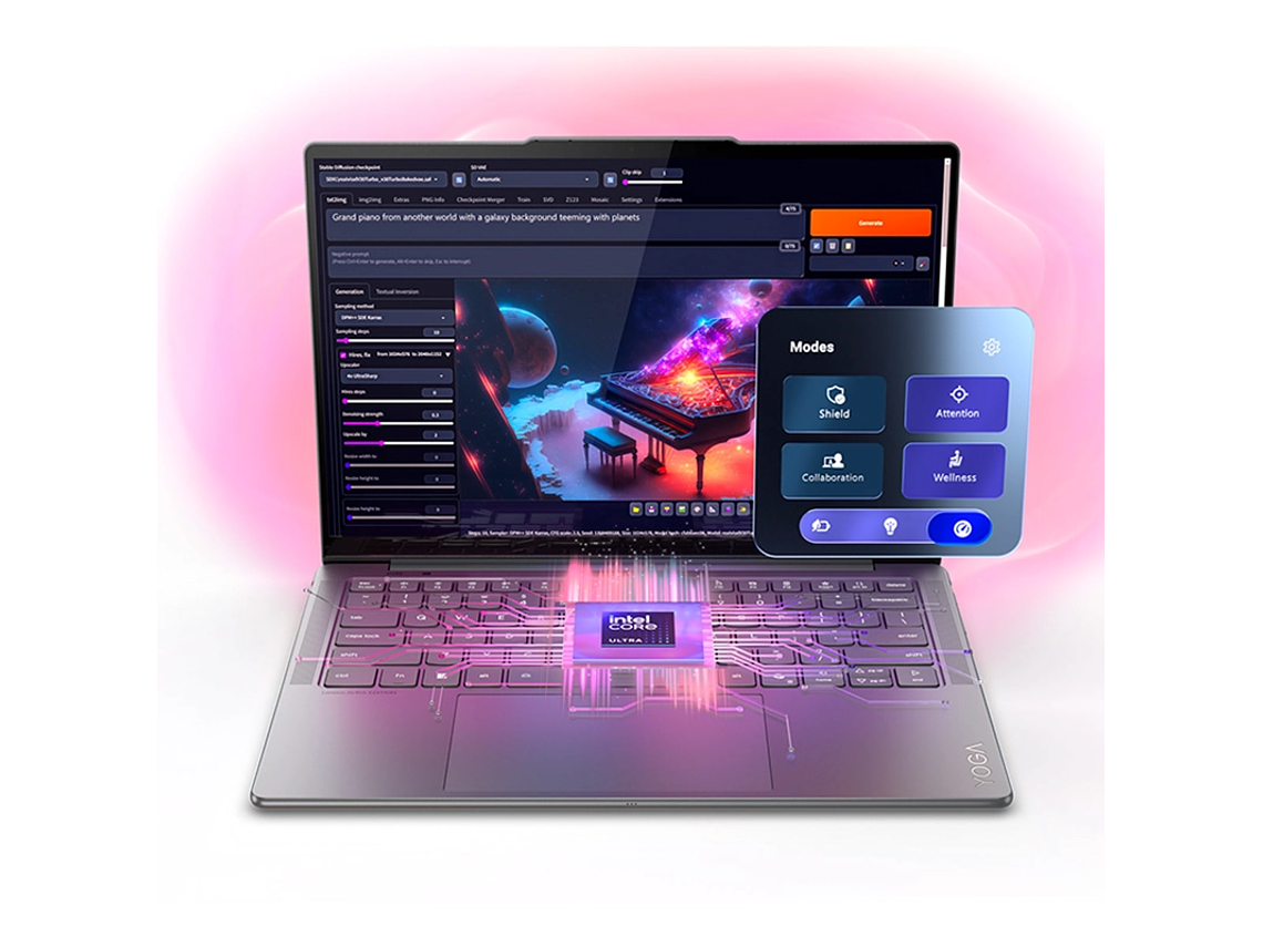 NOTEBOOK LENOVO YOGA SLIM 7 AURA EDITION INTEL CORE ULTRA 7 32GB RAM 1TB SSD TOUCH 14” 9