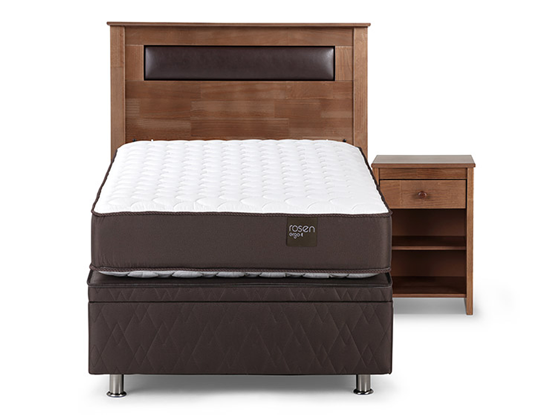 JUEGO DE DORMITORIO ROSEN CAMA BOXET ERGO T 1 PLAZA + SET FERRARA 1
