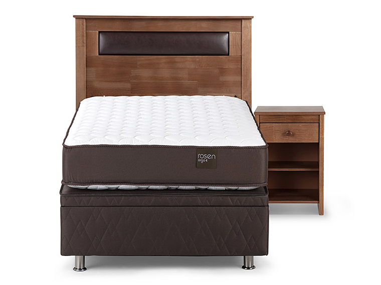 JUEGO DE DORMITORIO ROSEN CAMA BOXET ERGO T 1 PLAZA + SET FERRARA 1
