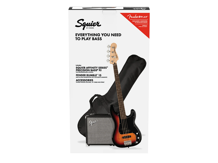 PACK SQUIER BAJO ELÉCTRICO PRECISION BASS AFFINITY 3COLOR SUNBURST 1
