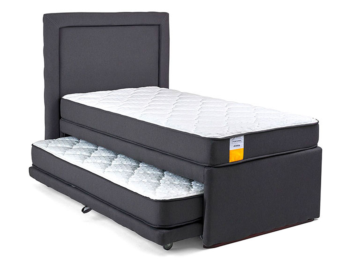 SET CAMA NIDO DRIMKIP FUNCIONAL 1 PLAZA GRIS + RESPALDO 1