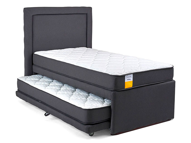 SET CAMA NIDO DRIMKIP FUNCIONAL 1 PLAZA GRIS + RESPALDO 1
