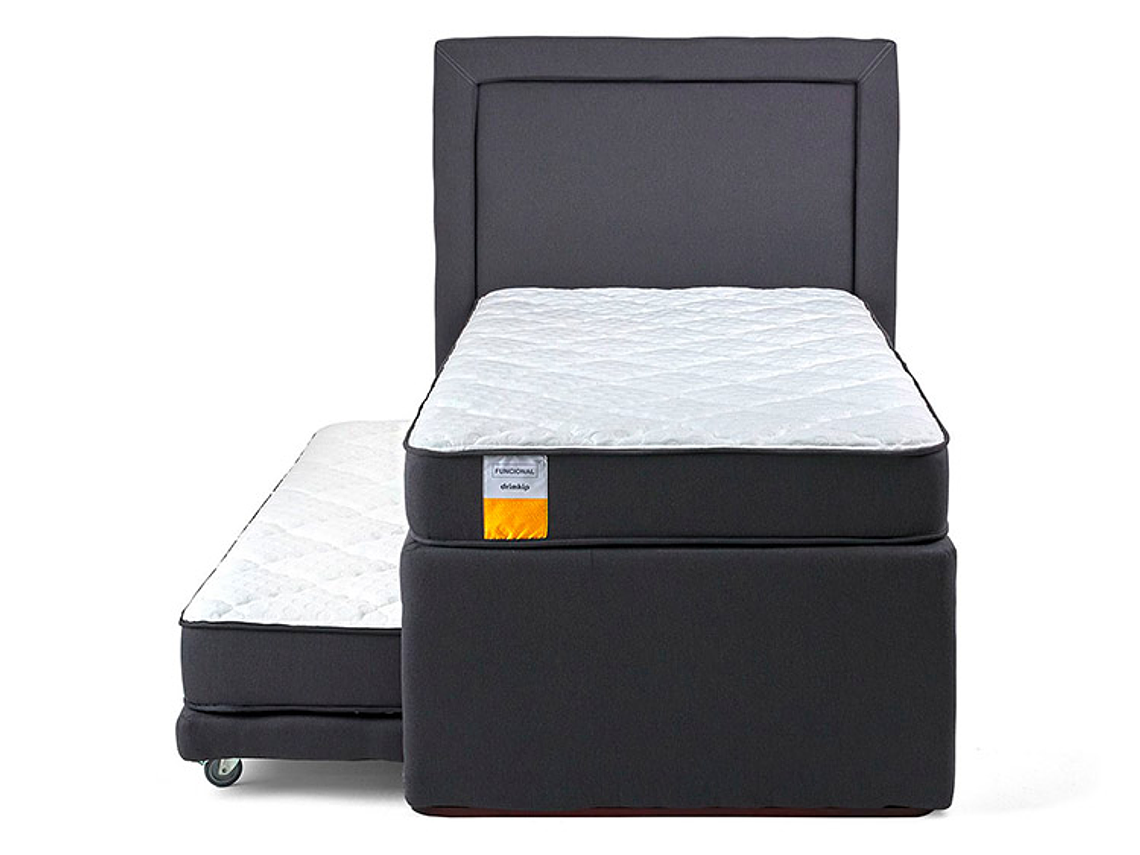 SET CAMA NIDO DRIMKIP FUNCIONAL 1 PLAZA GRIS + RESPALDO 3