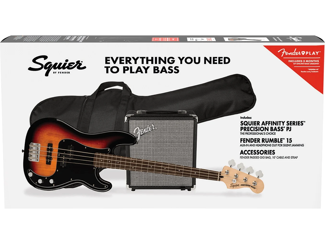PACK SQUIER BAJO ELÉCTRICO PRECISION BASS PJ AFFINITY 2
