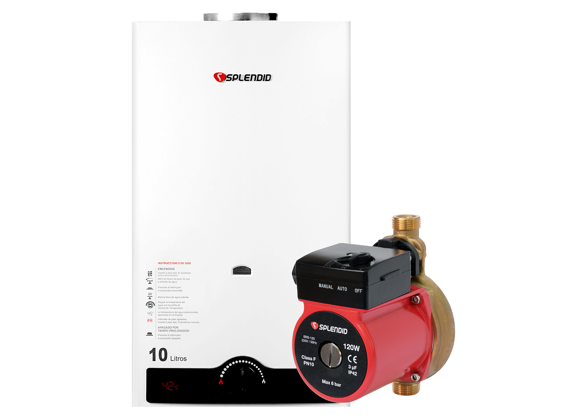 CALEFONT GAS LICUADO 10L T. NATURAL + BOMBA PRESURIZADORA 1