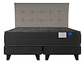 JUEGO DE DORMITORIO FLEX CAMA EUROPEA BLACK BOX TOP KING NEGRO + RESPALDO DESIGN GRIS - Miniatura 1