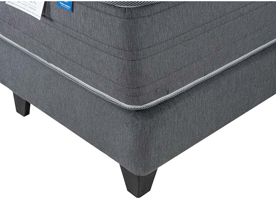 JUEGO DE DORMITORIO FLEX CAMA EUROPEA BLACK BOX TOP KING NEGRO + RESPALDO DESIGN GRIS 3
