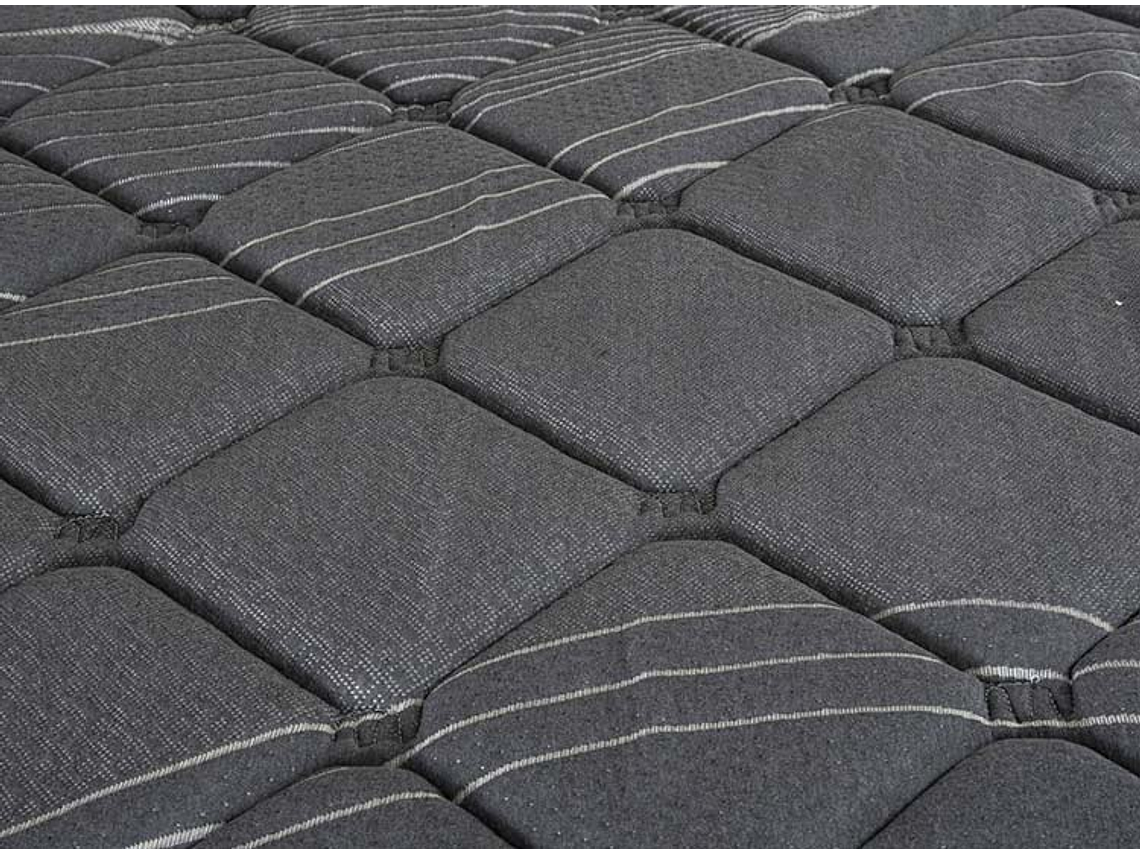 JUEGO DE DORMITORIO FLEX CAMA EUROPEA BLACK BOX TOP KING NEGRO + RESPALDO DESIGN GRIS 4