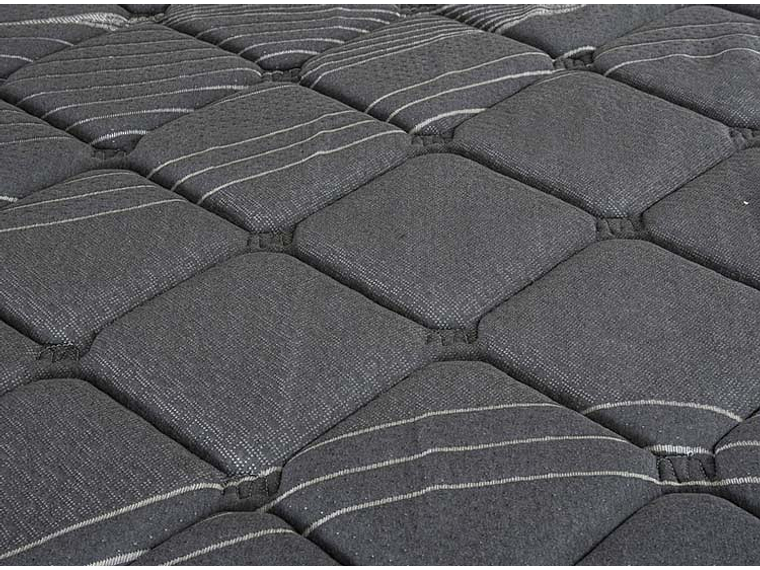 JUEGO DE DORMITORIO FLEX CAMA EUROPEA BLACK BOX TOP KING NEGRO + RESPALDO DESIGN GRIS 4