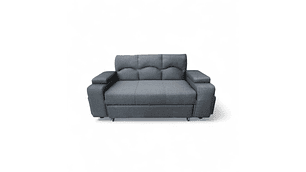 SOFA CAMA FUNCIONAL 2PZ DECO POUF LINO GRIS
