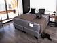 JUEGO DE DORMITORIO FLEX CAMA EUROPEA BLACK BOX TOP KING NEGRO + RESPALDO DESIGN GRIS - Miniatura 7
