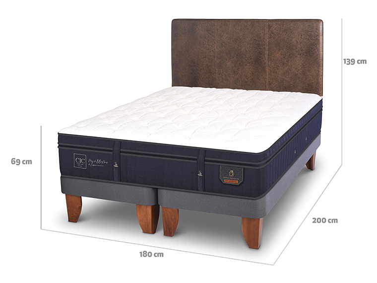 JUEGO DE DORMITORIO CIC CAMA EUROPEA SUPER PREMIUM KING + RESPALDO BAKER 3