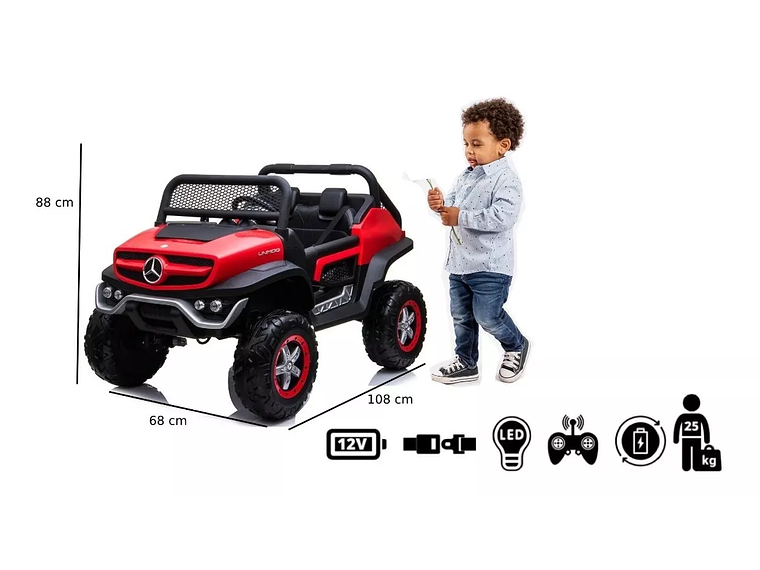 AUTO BATERÍA MERCEDES UNIMOG 4 MOTORES - KIDSCOOL - UNIMOG-BL 3