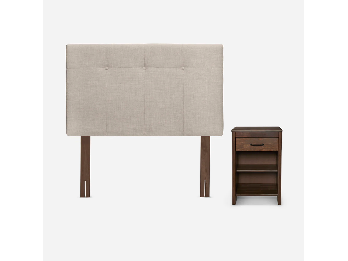 CAMA PRATTA 1 PLAZA + RESPALDO NEW BENNET Y VELADOR MAURICE 3