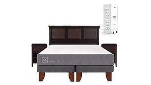 JUEGO DE DORMITORIO CIC CAMA EUROPEA SMART BD KING + SET NEW TORINO CHOCOLATE
