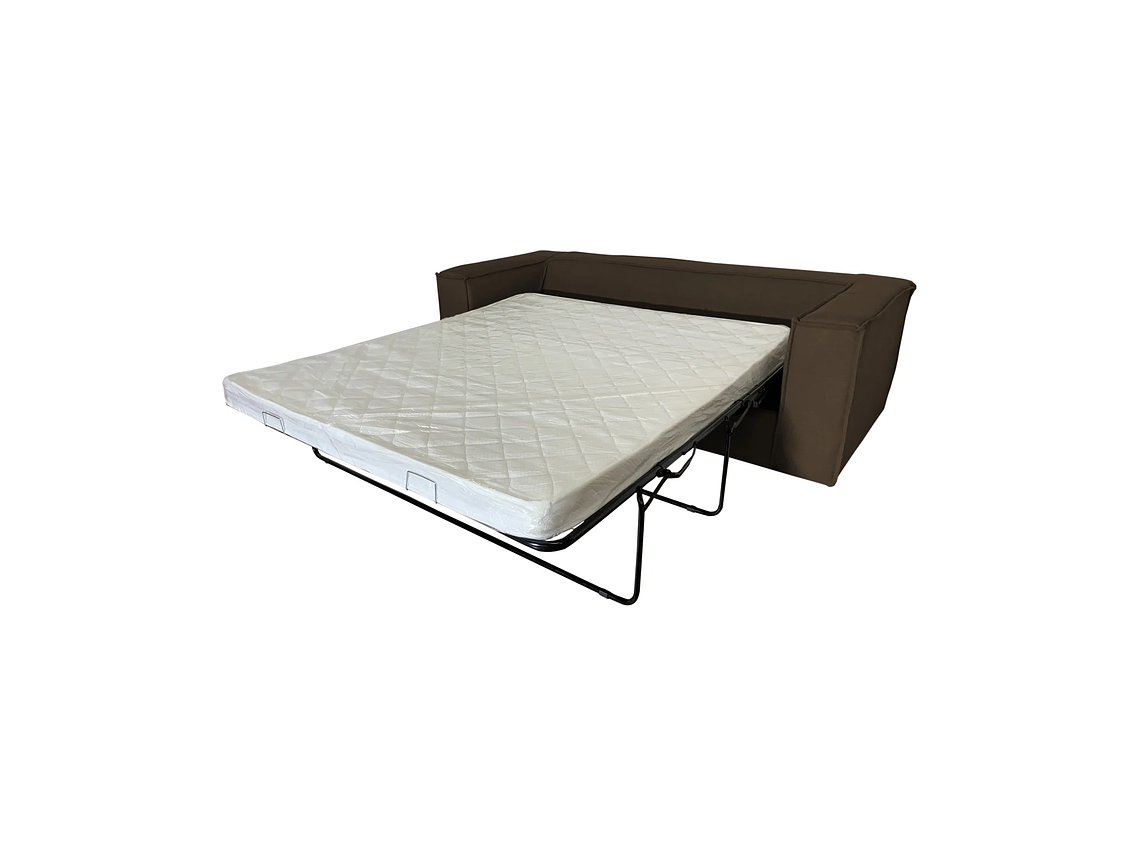 SOFA CAMA SOFAS HOME ENCO 3 CUERPOS FELPA CAFE 2