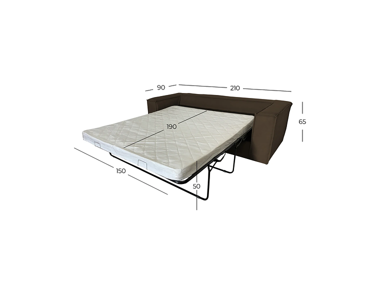 SOFA CAMA SOFAS HOME ENCO 3 CUERPOS FELPA CAFE 3