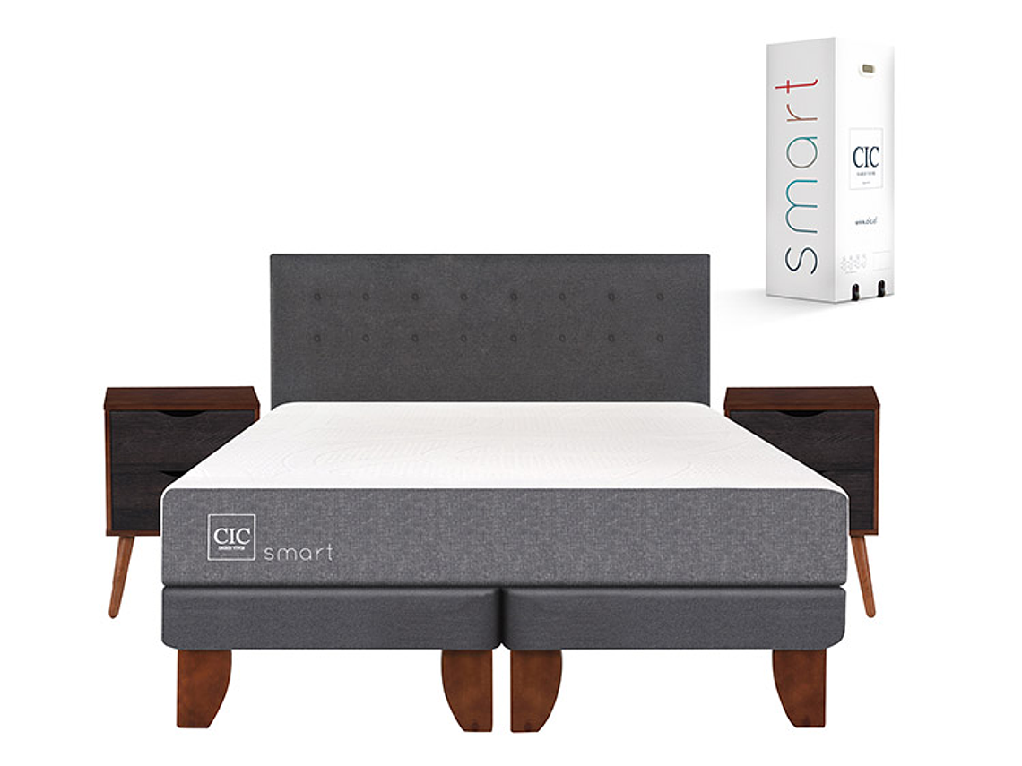 JUEGO DE DORMITORIO CIC CAMA EUROPEA SMART KING + SET EUFRATES 1