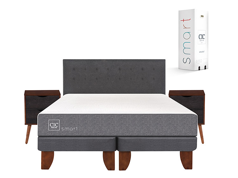 JUEGO DE DORMITORIO CIC CAMA EUROPEA SMART KING + SET EUFRATES 1