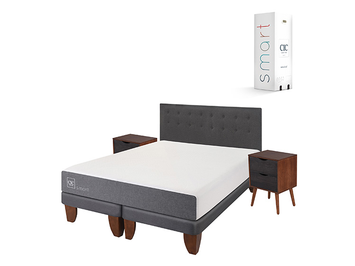 JUEGO DE DORMITORIO CIC CAMA EUROPEA SMART KING + SET EUFRATES 2
