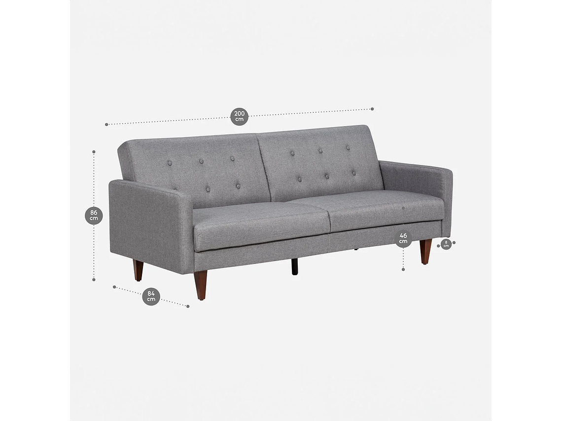 FUTÓN ROSEN VIOLET 3 CUERPOS GRIS 3