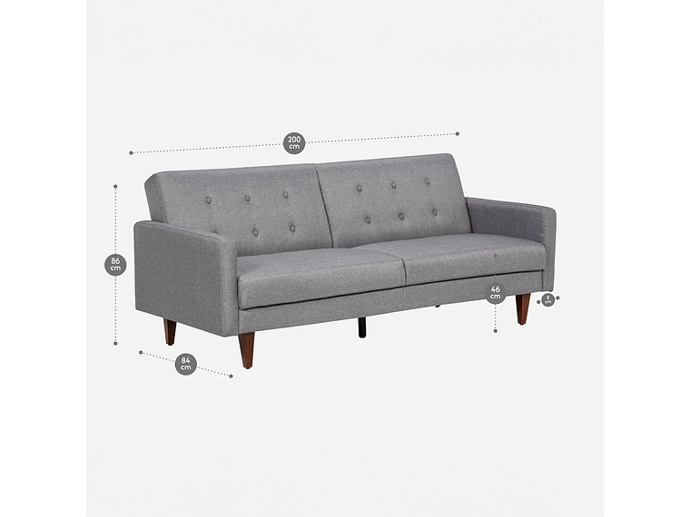 FUTÓN ROSEN VIOLET 3 CUERPOS GRIS 3