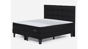 JUEGO DE DORMITORIO ROSEN CAMA EUROPEA TEMPO KING + RESPALDO ISSEY GRAFITO