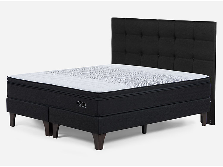 JUEGO DE DORMITORIO ROSEN CAMA EUROPEA TEMPO KING + RESPALDO ISSEY GRAFITO 2