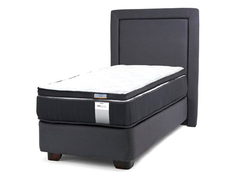 JUEGO DE DORMITORIO DRIMKIP CAMA AMERICANA DUO POCKET 1 PLAZA GRIS + RESPALDO + TOPPER 1