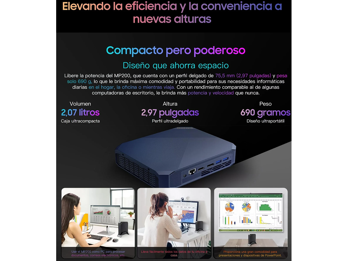 MINI PC BLACKVIEW MP200 WINDOWS 11 PRO I5 4GHZ 16GB RAM 1TB SSD 6
