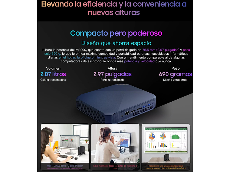 MINI PC BLACKVIEW MP200 WINDOWS 11 PRO I5 4GHZ 16GB RAM 1TB SSD 6