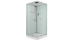 CABINA DE DUCHA RECTA TRANSPARENTE 90X90X215 CM (INCLUYE TECHO Y RECEPTÁCULO)