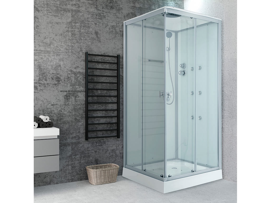 CABINA DE DUCHA RECTA TRANSPARENTE 90X90X215 CM (INCLUYE TECHO Y RECEPTÁCULO) 3