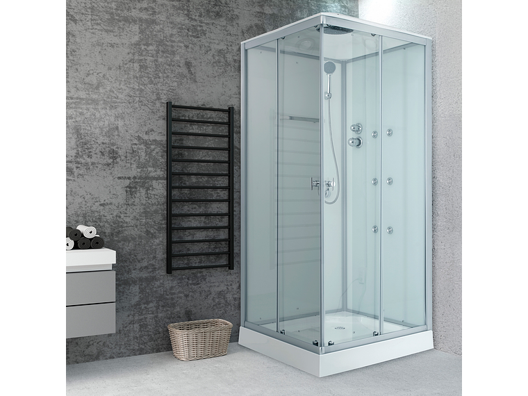 CABINA DE DUCHA RECTA TRANSPARENTE 90X90X215 CM (INCLUYE TECHO Y RECEPTÁCULO) 3