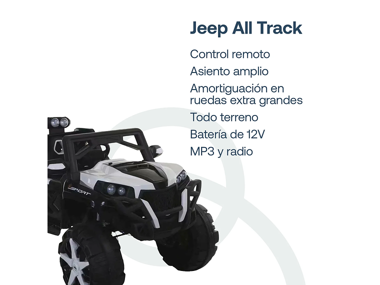 CAMIONETA ELECTRICA BEBESIT ALL TRACK - BLANCO 2