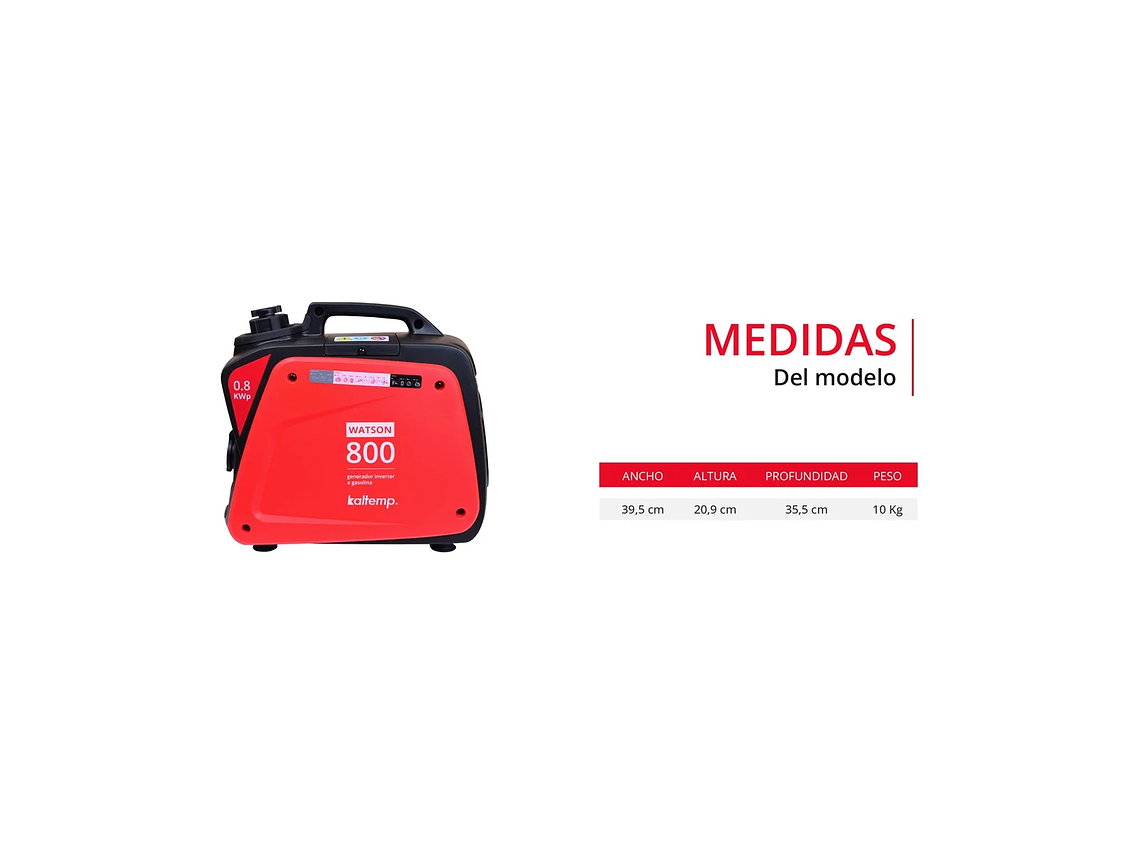 GENERADOR INVERTER A GASOLINA WATSON 800W 2
