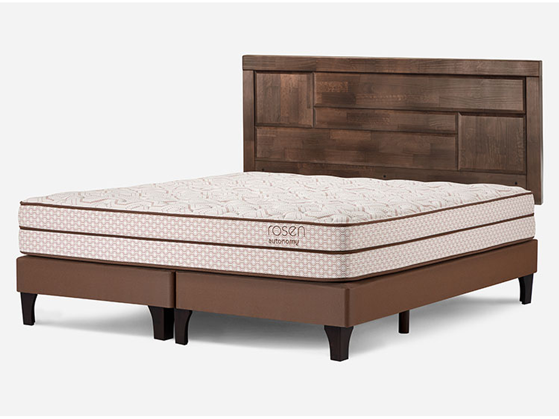 JUEGO DE DORMITORIO ROSEN CAMA EUROPEA AUTONOMY LAND KING CAFÉ + RESPALDO DOLCE 2