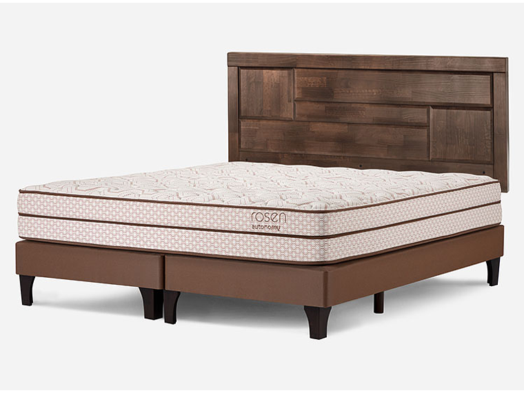 JUEGO DE DORMITORIO ROSEN CAMA EUROPEA AUTONOMY LAND KING CAFÉ + RESPALDO DOLCE 2