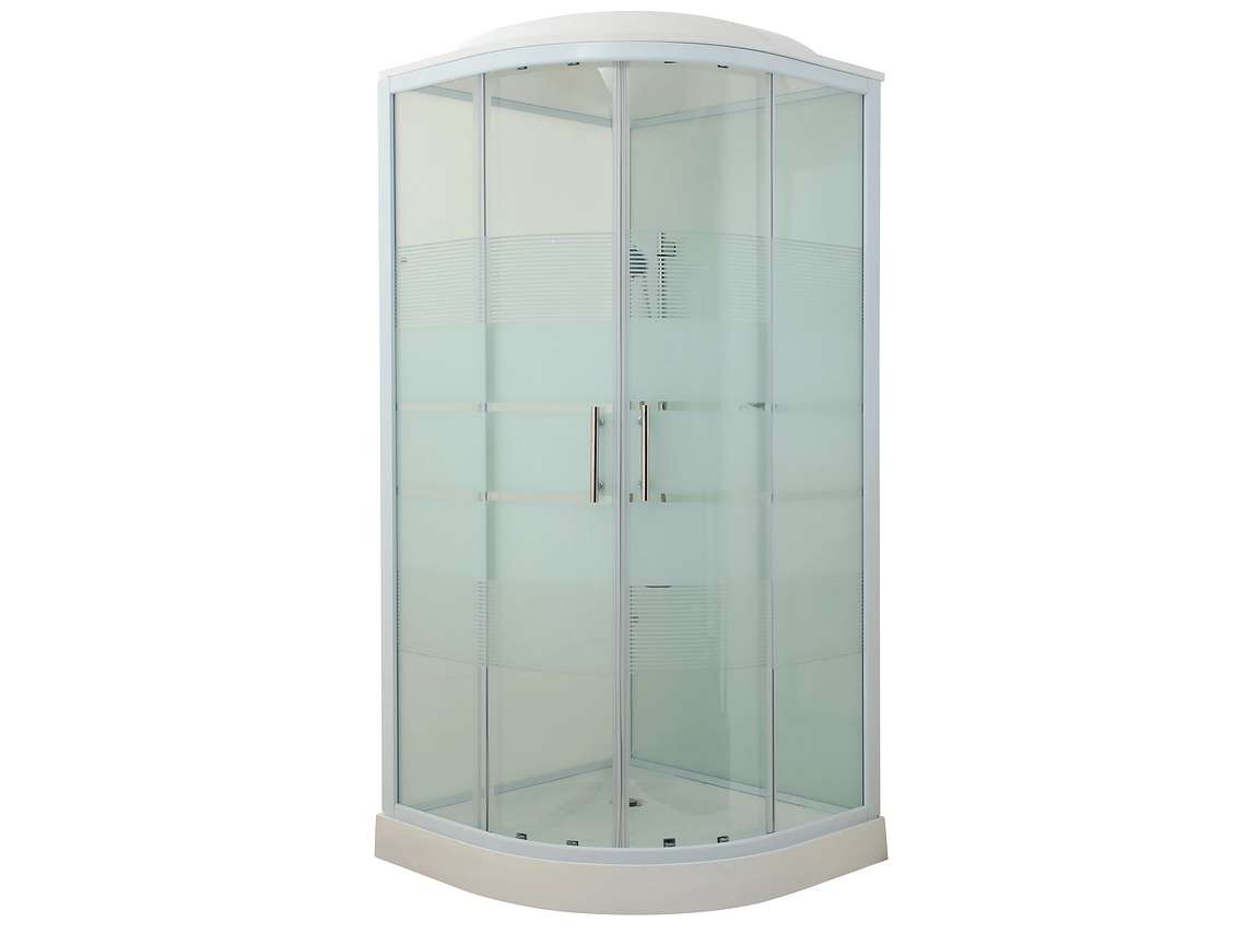 CABINA DE DUCHA CURVA CON LÍNEAS 90X90X215 CM (INCLUYE TECHO Y RECEPTÁCULO) 1