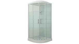 CABINA DE DUCHA CURVA CON LÍNEAS 90X90X215 CM (INCLUYE TECHO Y RECEPTÁCULO)