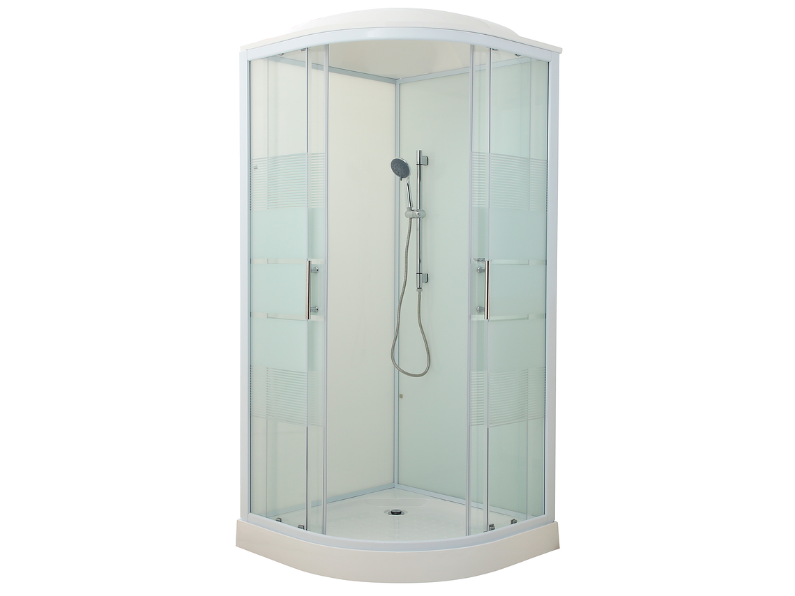 CABINA DE DUCHA CURVA CON LÍNEAS 90X90X215 CM (INCLUYE TECHO Y RECEPTÁCULO) 2