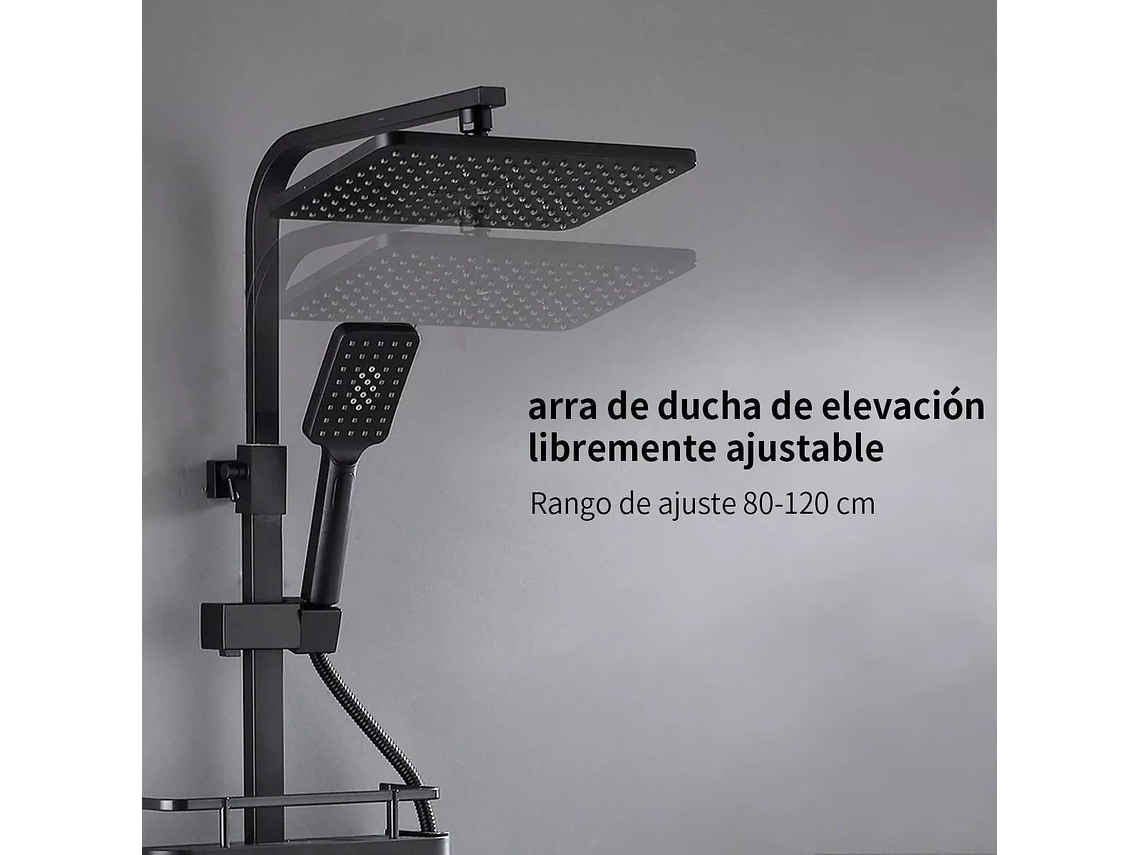 COLUMNA DE DUCHA NEGRA MATE CON PANTALLA DIGITAL INTELIGENTE 2