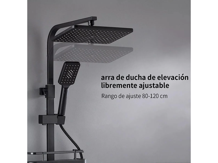 COLUMNA DE DUCHA NEGRA MATE CON PANTALLA DIGITAL INTELIGENTE 2