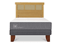 JUEGO DE DORMITORIO CIC CAMA EUROPEA SMART 1 PLAZA + RESPALDO DUBLIN MOSTAZA - Miniatura 1