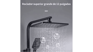 COLUMNA DE DUCHA NEGRO MATE MULTI-FUNCIONES CON PANTALLA