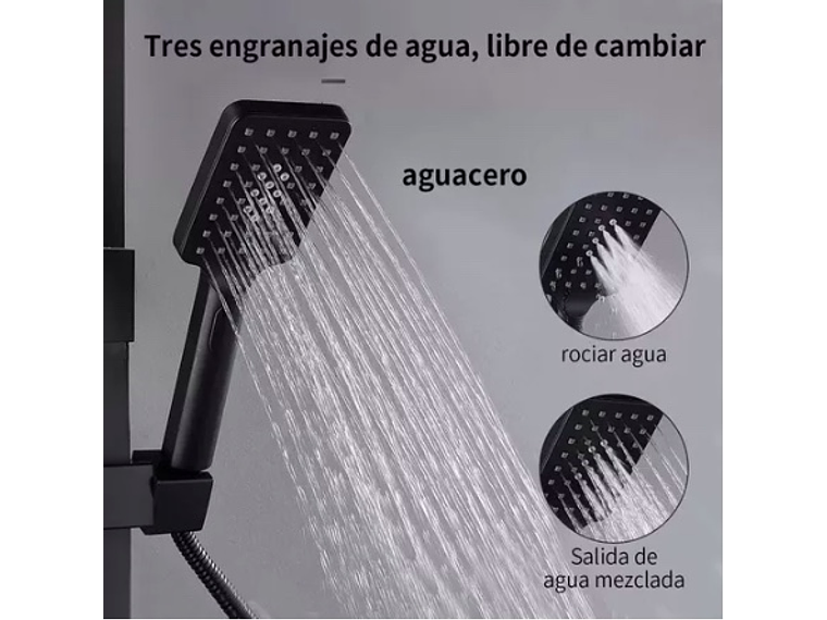 COLUMNA DE DUCHA NEGRO MATE MULTI-FUNCIONES CON PANTALLA 3