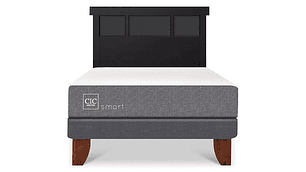 JUEGO DE DORMITORIO CIC CAMA EUROPEA SMART 1 PLAZA + RESPALDO DUBLIN NEGRO
