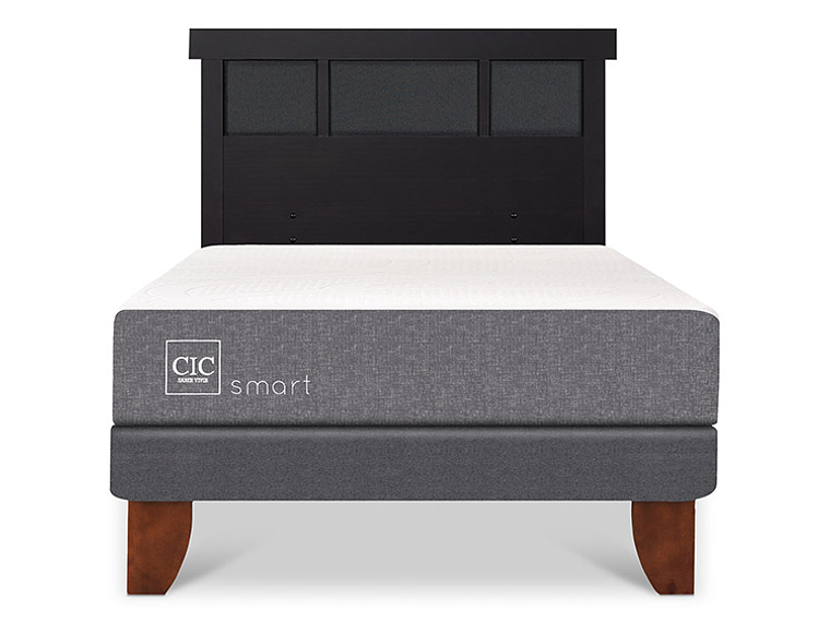 JUEGO DE DORMITORIO CIC CAMA EUROPEA SMART 1 PLAZA + RESPALDO DUBLIN NEGRO 1