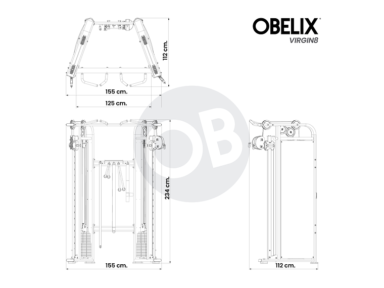Polea Cruzada Corta V8 Series | Obelix 2
